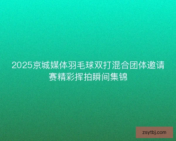 2025京城媒体羽毛球双打混合团体邀请赛精彩挥拍瞬间集锦